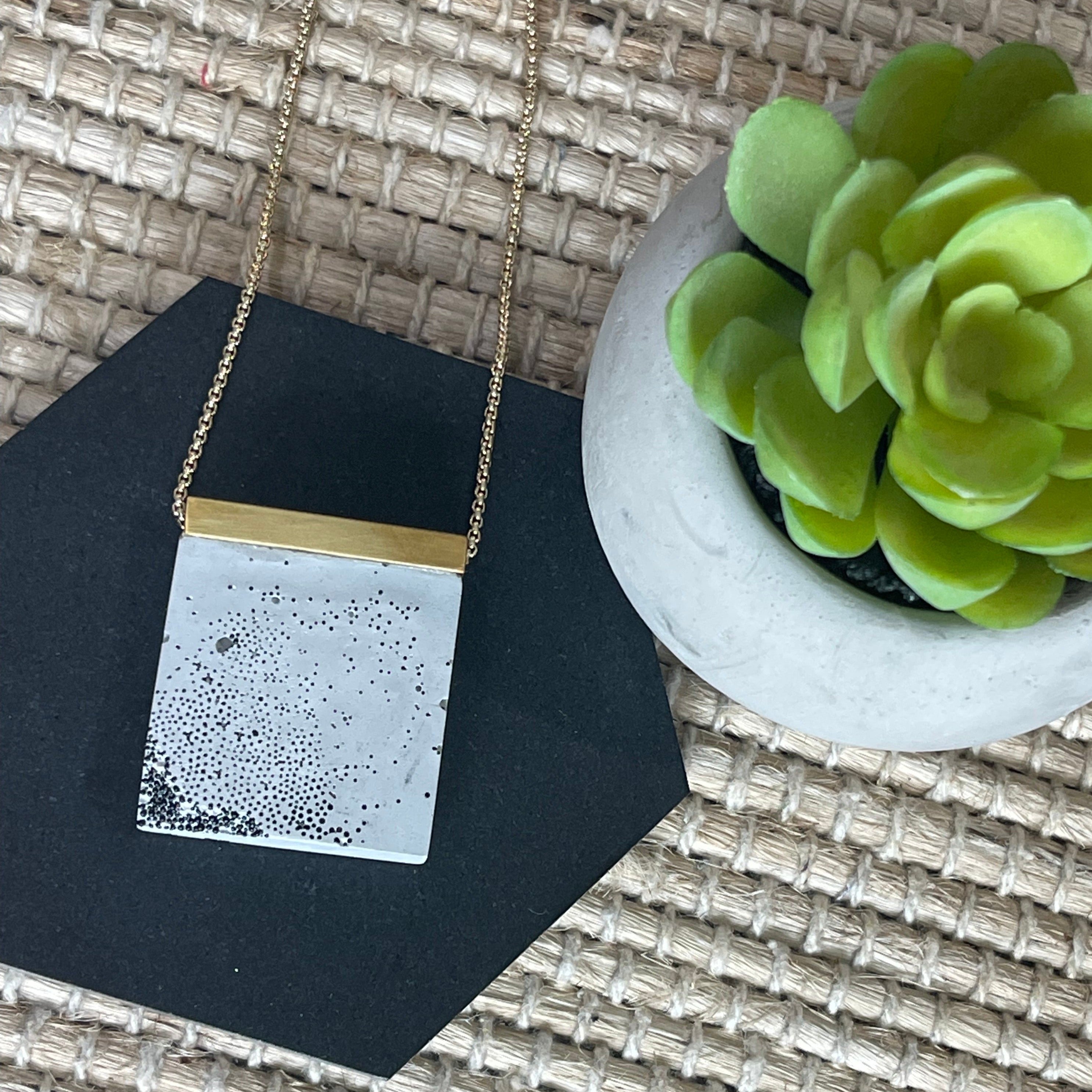 Concrete Necklace with Brass